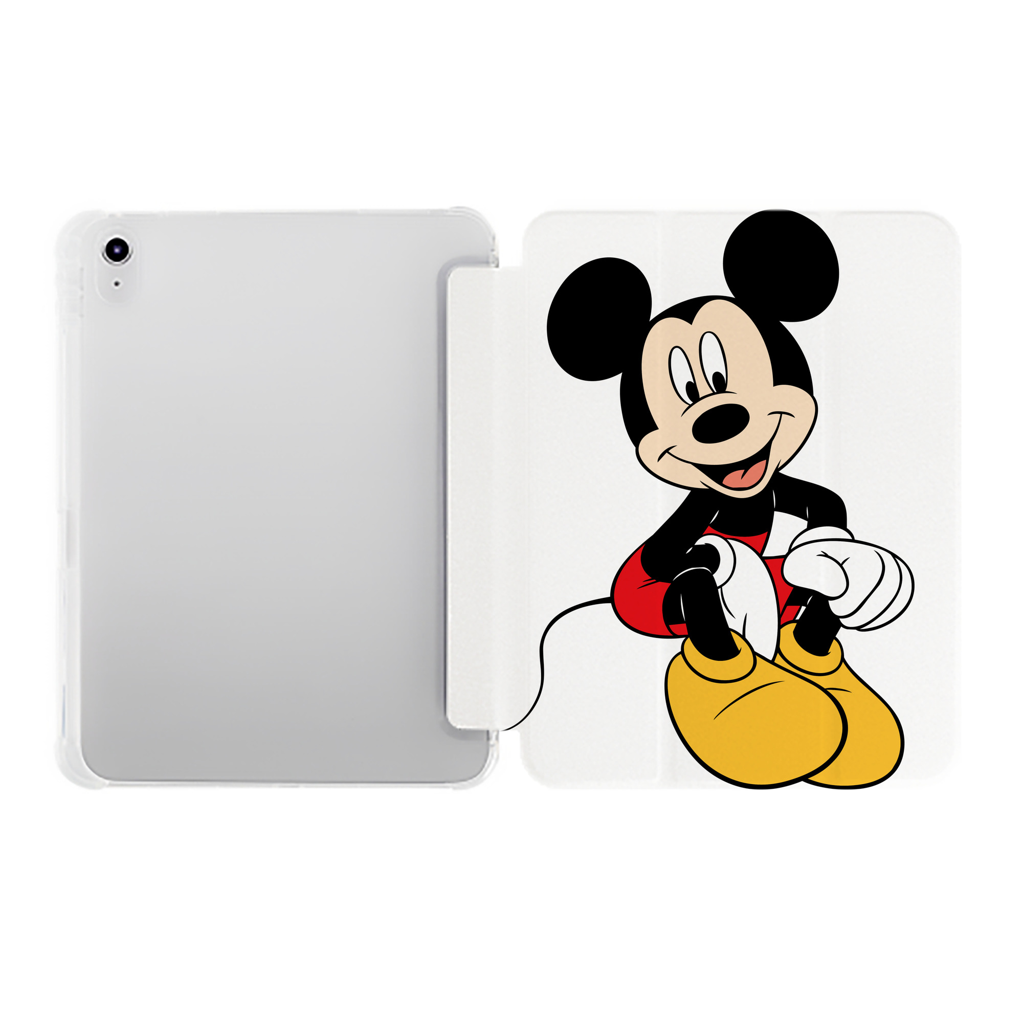 （画像用） ミッキーマウス Mickey Mouse IPad ケース ペン収納付き 三つ折りスタンド PUレザー×シリコン 対応機種9.5/10.5/10.9インチ